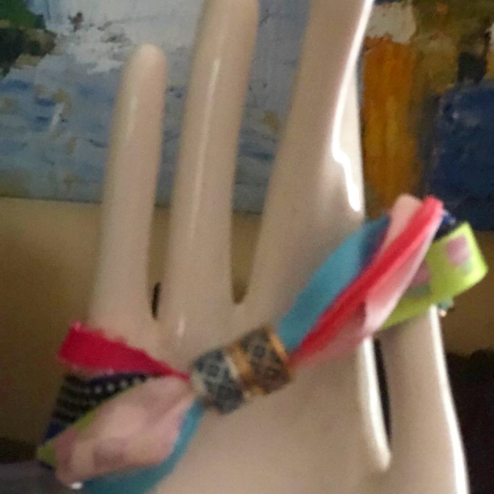 Silk and ribbons unique bracelet